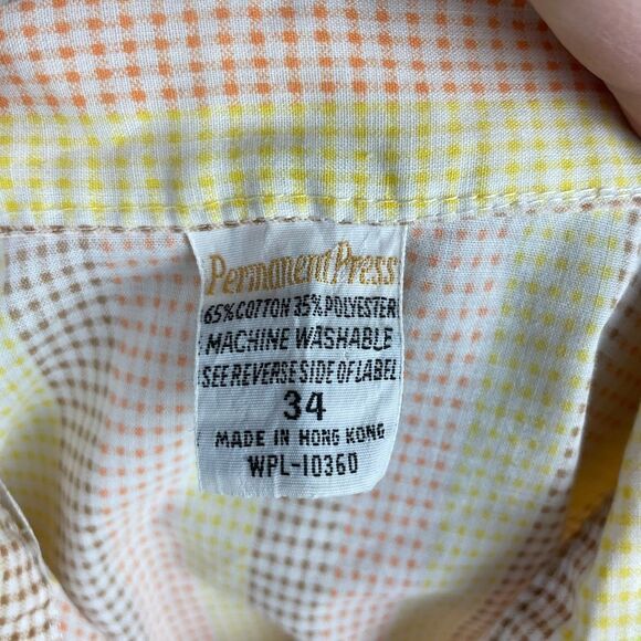 Vintage 70’s Permanent Press Sleeveless Button Down Shirt Size 34 EUC - Picture 5 of 5